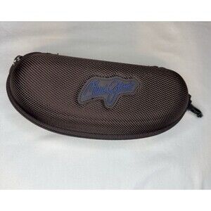 Maui Jim Sunglasses Hard Case Brown Zip Shell W/ Clip – Case Only